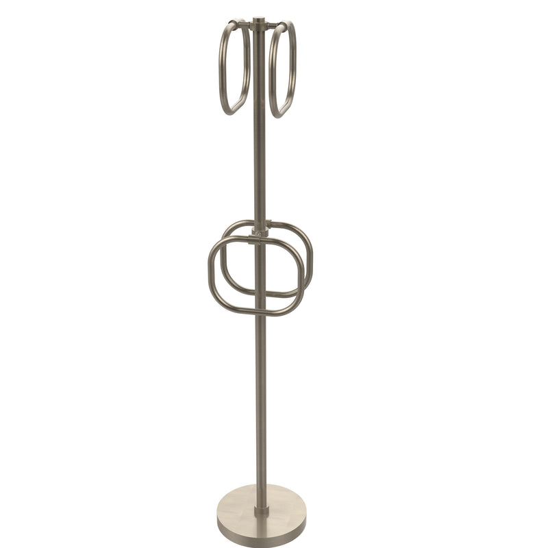 Allied Brass Towel Stand with 4 Integrated Towel Rings TS-40-PEW