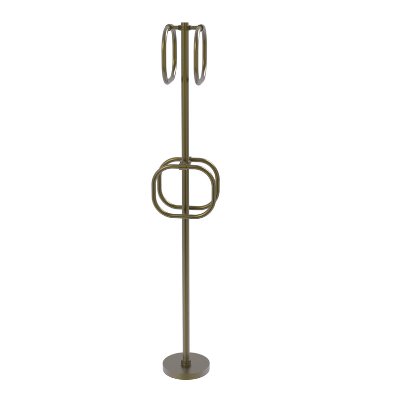 Allied Brass Towel Stand with 4 Integrated Towel Rings TS-40D-ABR