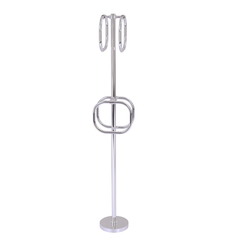Allied Brass Towel Stand with 4 Integrated Towel Rings TS-40D-PC