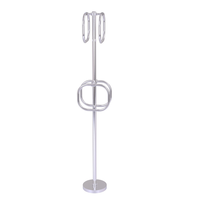 Allied Brass Towel Stand with 4 Integrated Towel Rings TS-40D-SCH