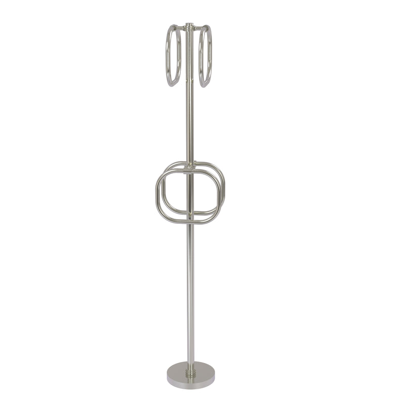 Allied Brass Towel Stand with 4 Integrated Towel Rings TS-40D-SN