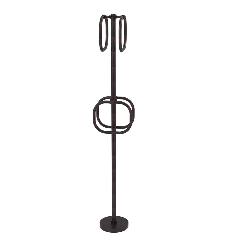 Allied Brass Towel Stand with 4 Integrated Towel Rings TS-40D-VB