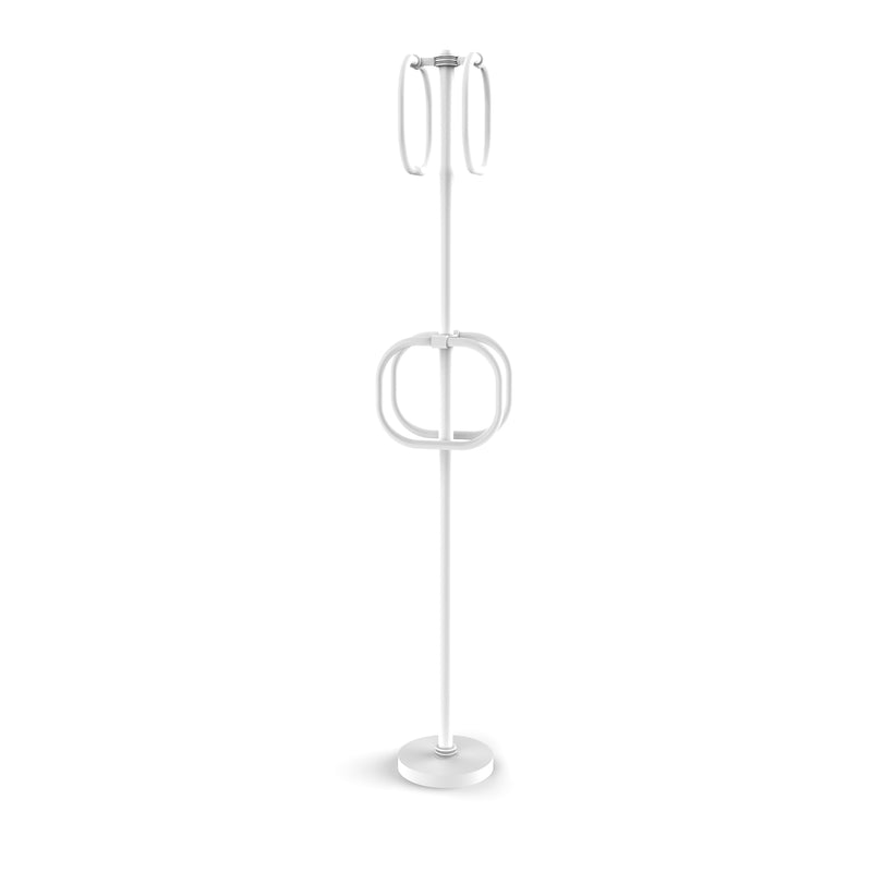 Allied Brass Towel Stand with 4 Integrated Towel Rings TS-40D-WHM