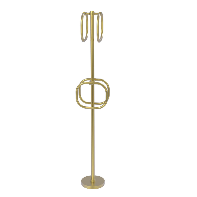 Allied Brass Towel Stand with 4 Integrated Towel Rings TS-40G-SBR