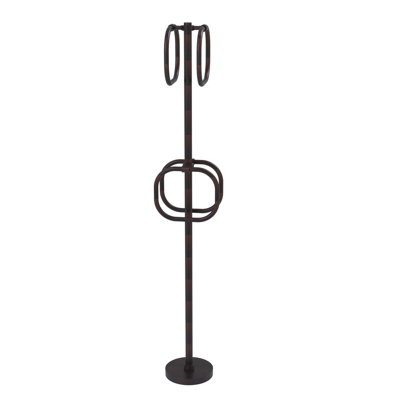 Allied Brass Towel Stand with 4 Integrated Towel Rings TS-40G-VB