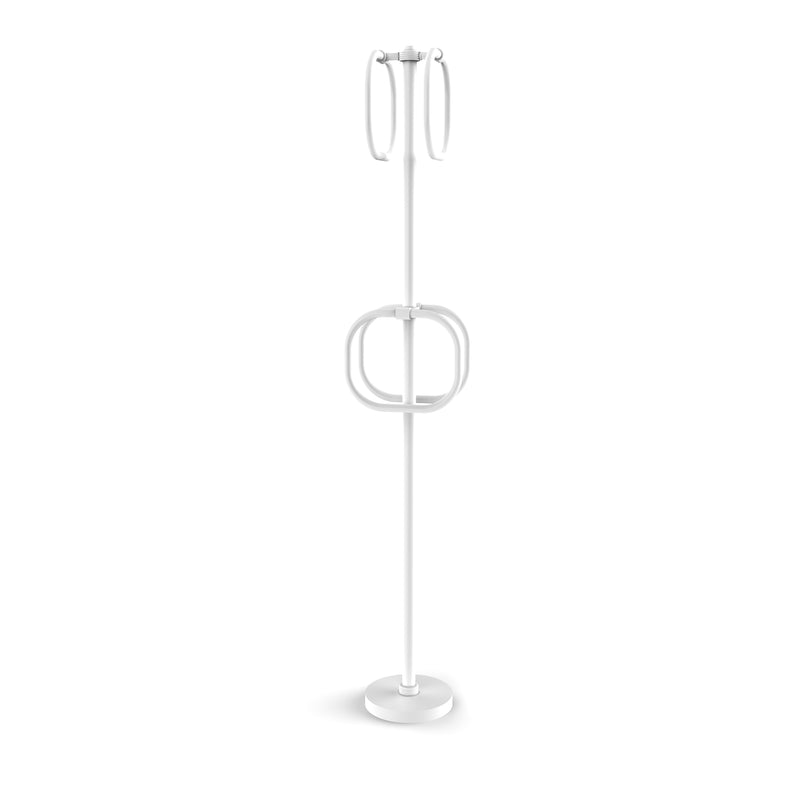 Allied Brass Towel Stand with 4 Integrated Towel Rings TS-40G-WHM