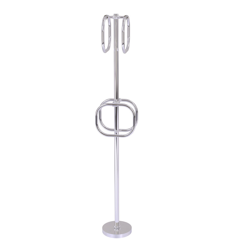 Allied Brass Towel Stand with 4 Integrated Towel Rings TS-40T-PC