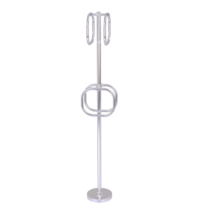 Allied Brass Towel Stand with 4 Integrated Towel Rings TS-40T-SCH