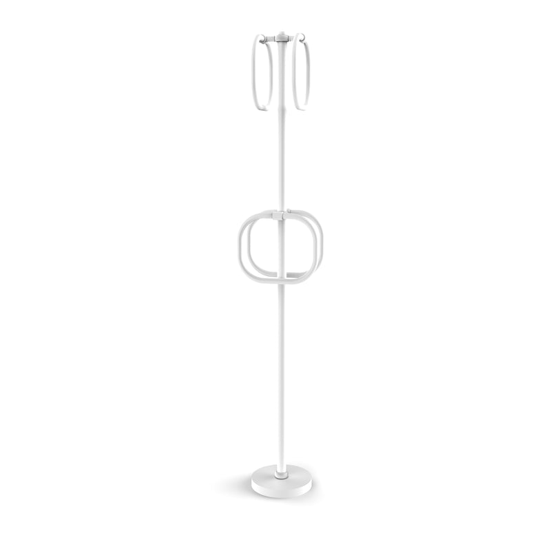Allied Brass Towel Stand with 4 Integrated Towel Rings TS-40T-WHM