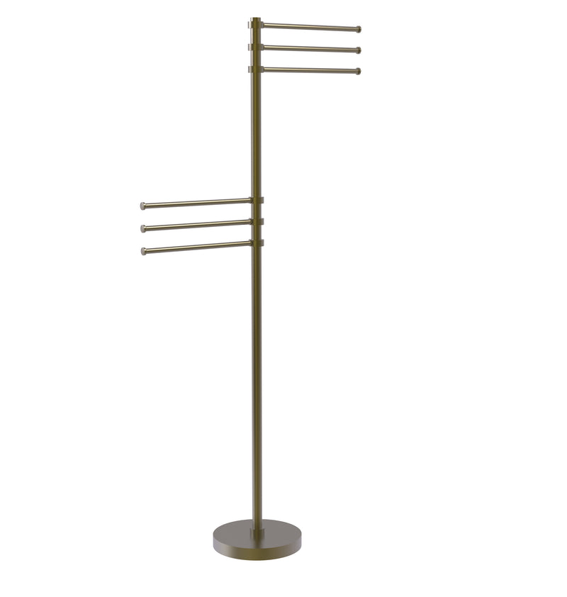 Allied Brass Towel Stand with 6 Pivoting 12 Inch Arms TS-50-ABR