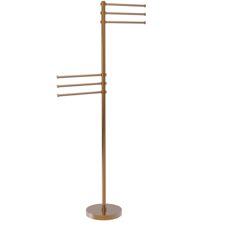 Allied Brass Towel Stand with 6 Pivoting 12 Inch Arms TS-50-BBR