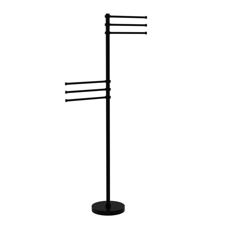 Allied Brass Towel Stand with 6 Pivoting 12 Inch Arms TS-50-BKM