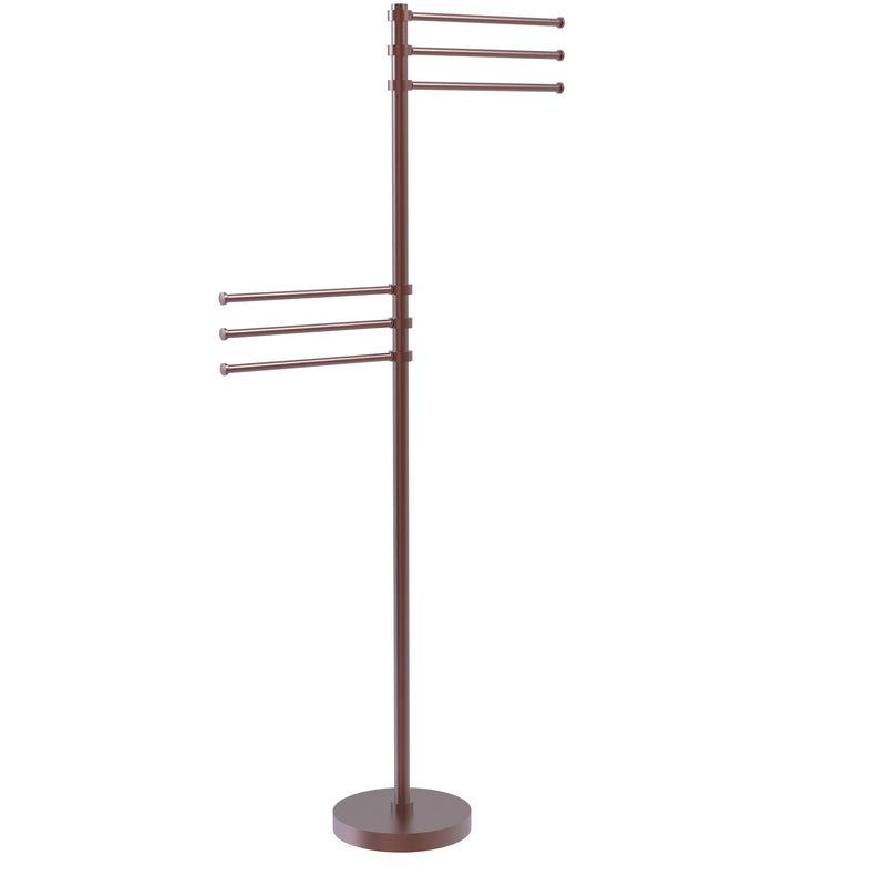 Allied Brass Towel Stand with 6 Pivoting 12 Inch Arms TS-50-CA