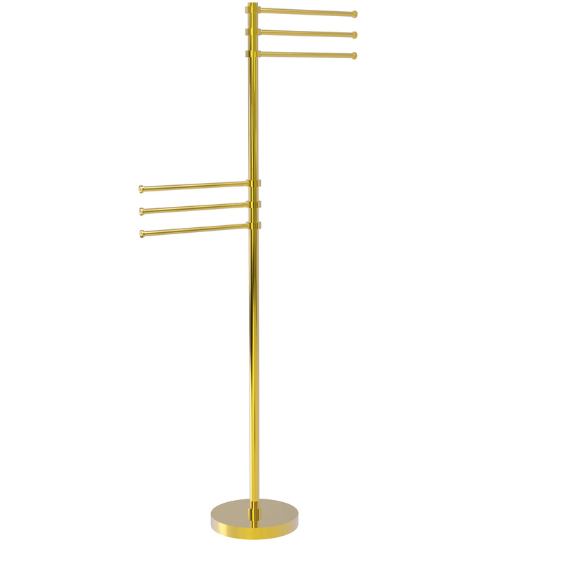Allied Brass Towel Stand with 6 Pivoting 12 Inch Arms TS-50-PB