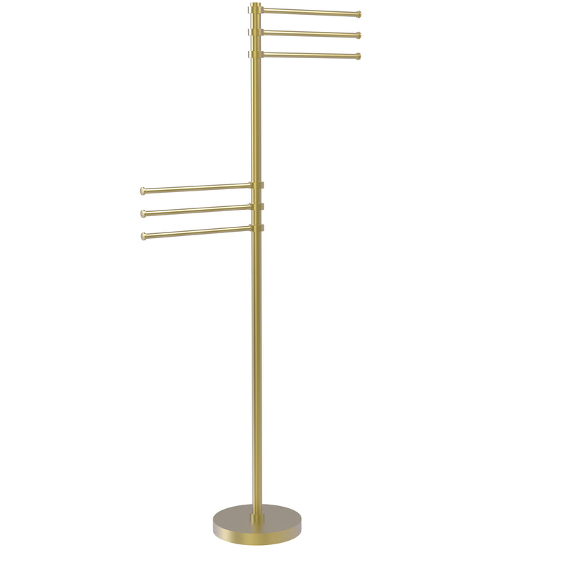 Allied Brass Towel Stand with 6 Pivoting 12 Inch Arms TS-50-SBR