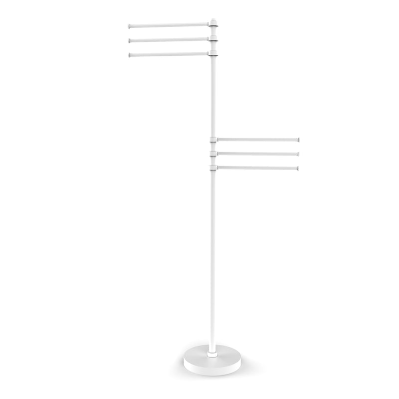 Allied Brass Towel Stand with 6 Pivoting 12 Inch Arms TS-50-WHM