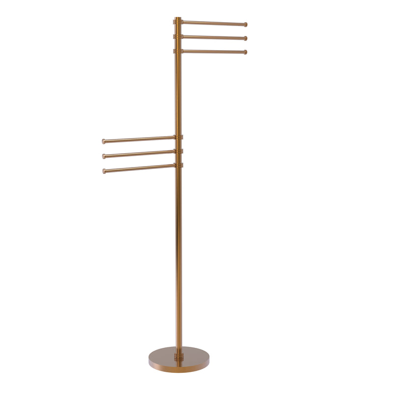 Allied Brass Towel Stand with 6 Pivoting 12 Inch Arms TS-50D-BBR