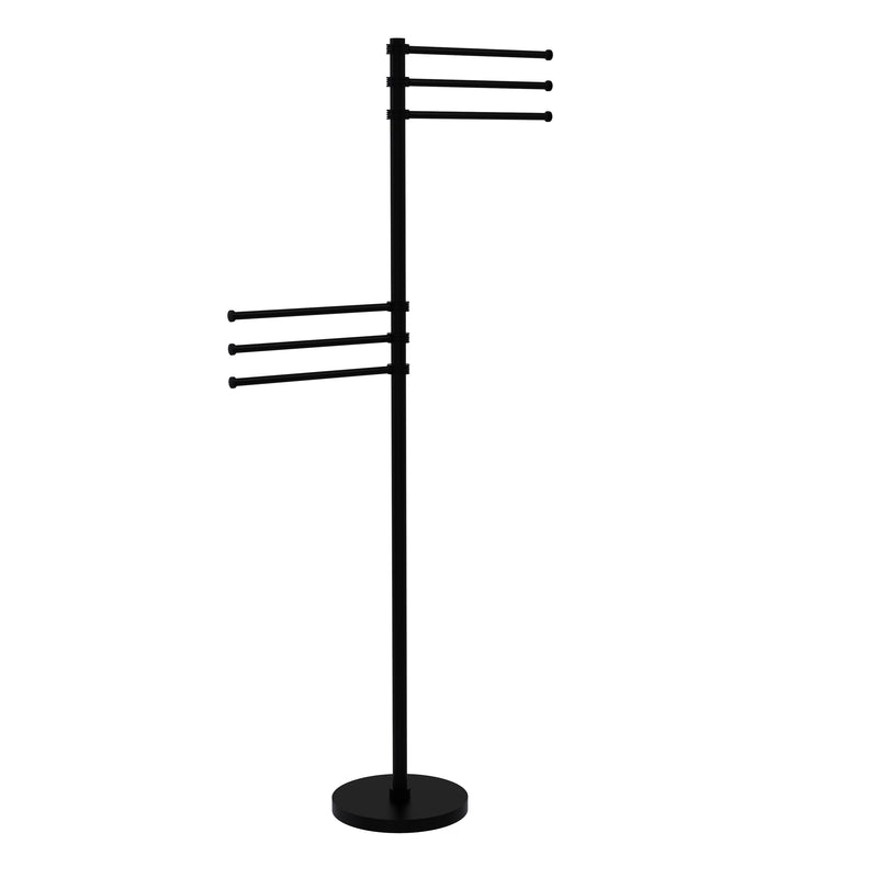Allied Brass Towel Stand with 6 Pivoting 12 Inch Arms TS-50D-BKM