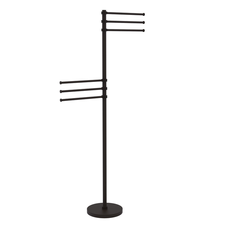 Allied Brass Towel Stand with 6 Pivoting 12 Inch Arms TS-50D-ORB