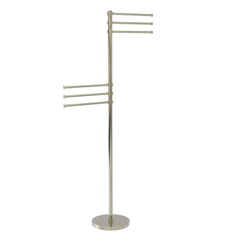 Allied Brass Towel Stand with 6 Pivoting 12 Inch Arms TS-50D-PNI