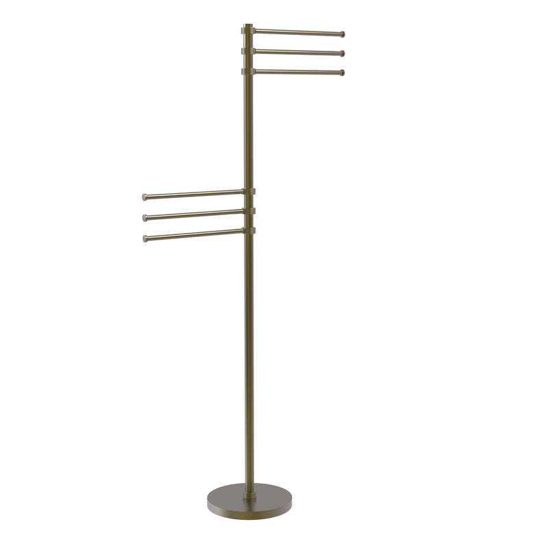 Allied Brass Towel Stand with 6 Pivoting 12 Inch Arms TS-50G-ABR