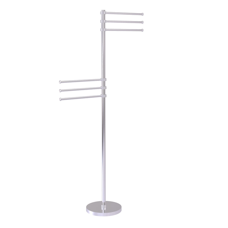 Allied Brass Towel Stand with 6 Pivoting 12 Inch Arms TS-50G-SCH