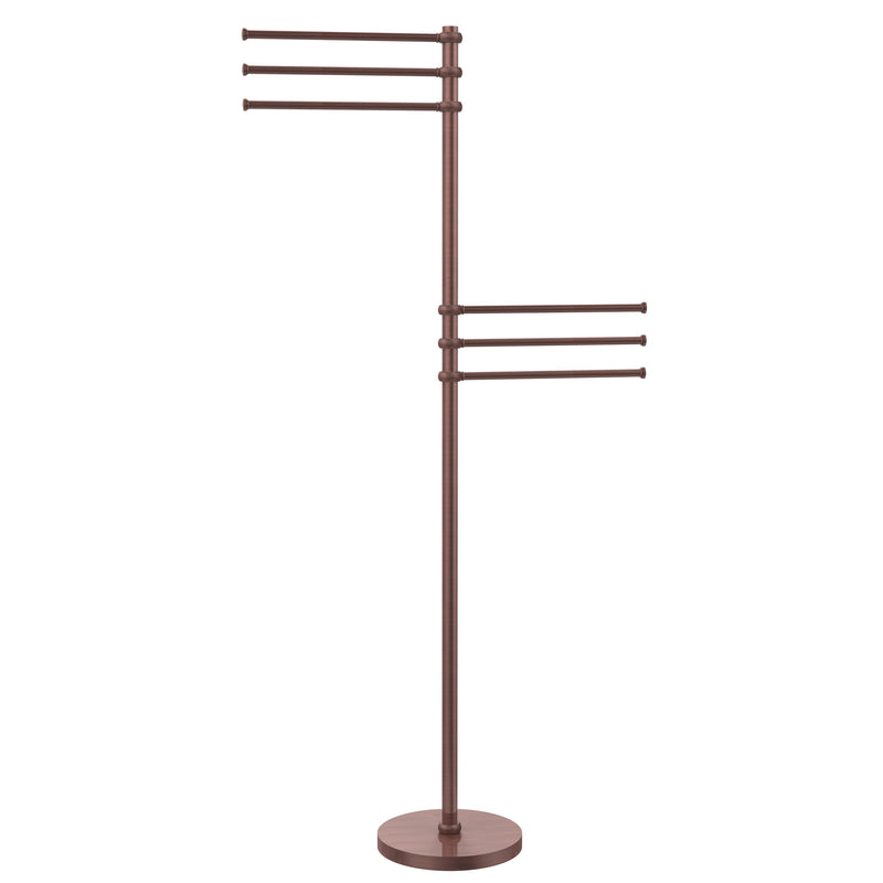 Allied Brass Towel Stand with 6 Pivoting 12 Inch Arms TS-50T-CA
