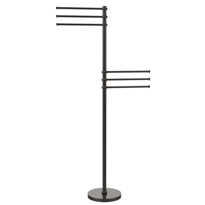 Allied Brass Towel Stand with 6 Pivoting 12 Inch Arms TS-50T-ORB