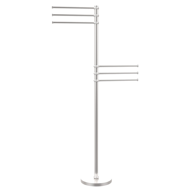 Allied Brass Towel Stand with 6 Pivoting 12 Inch Arms TS-50T-SCH