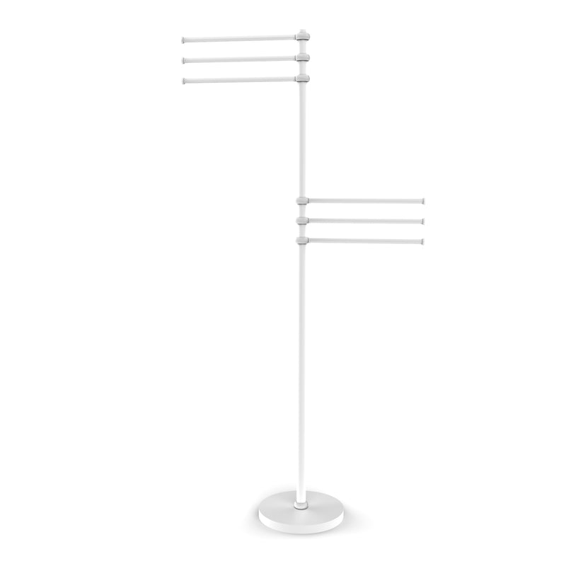 Allied Brass Towel Stand with 6 Pivoting 12 Inch Arms TS-50T-WHM