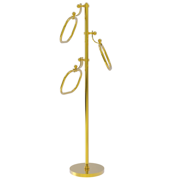Allied Brass Towel Stand with 9 Inch Oval Towel Rings TS-83D-PB