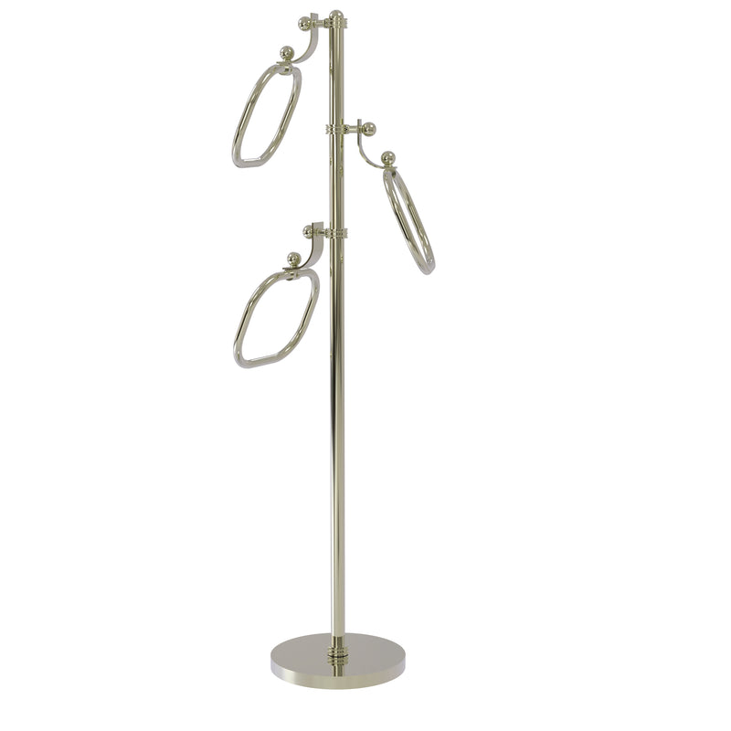 Allied Brass Towel Stand with 9 Inch Oval Towel Rings TS-83D-PNI