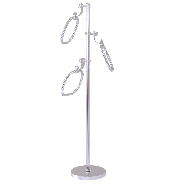 Allied Brass Towel Stand with 9 Inch Oval Towel Rings TS-83D-SCH