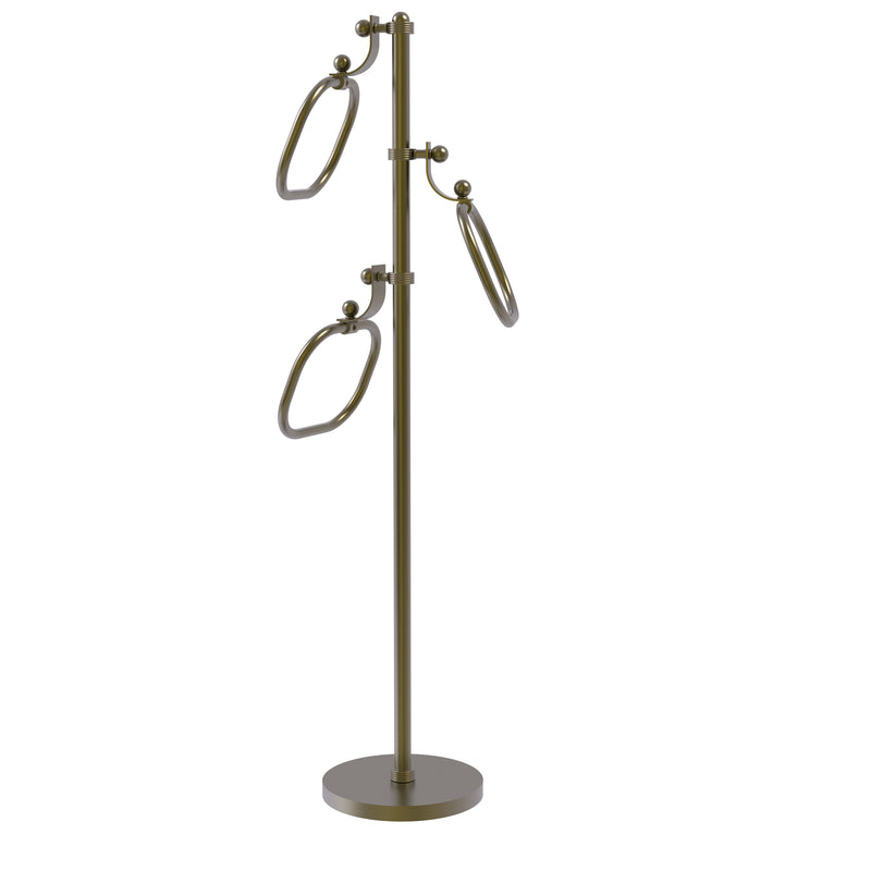 Allied Brass Towel Stand with 9 Inch Oval Towel Rings TS-83G-ABR