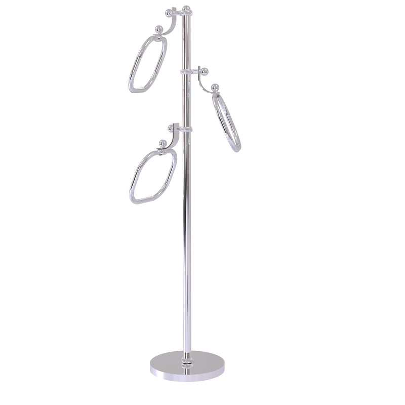 Allied Brass Towel Stand with 9 Inch Oval Towel Rings TS-83T-PC