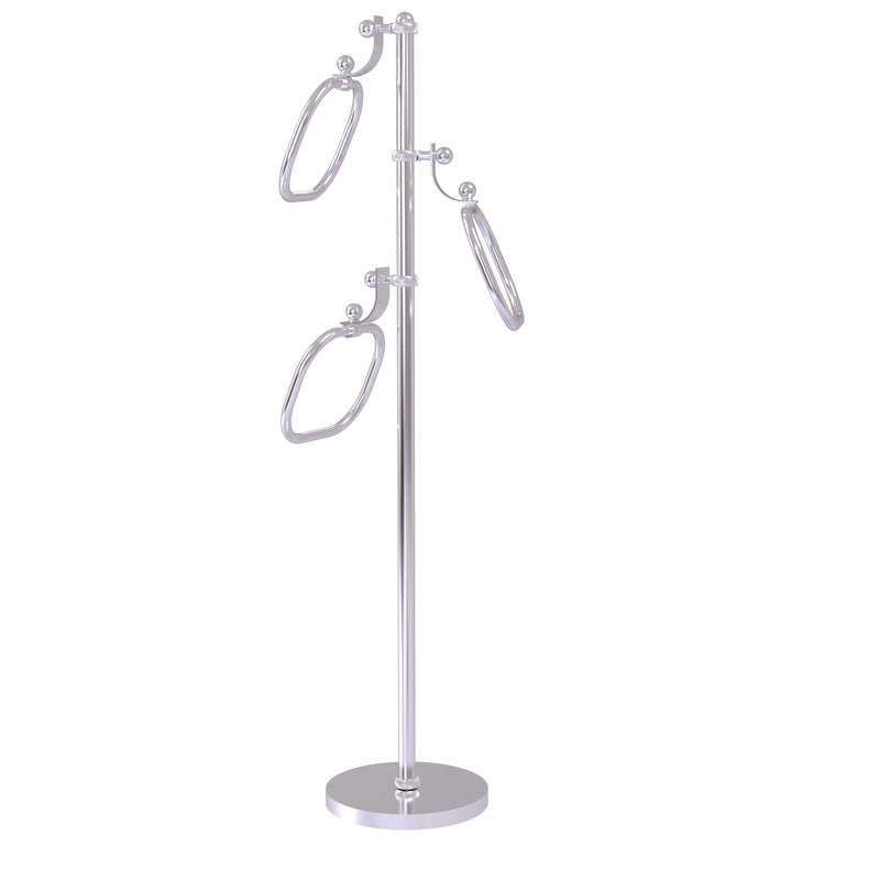 Allied Brass Towel Stand with 9 Inch Oval Towel Rings TS-83T-SCH