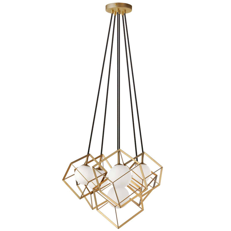 Dainolite 6 Light Halogen Pendant Gold  TSN-6P-GLD