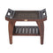 DecoTeak Tranquility 24" Teak Eastern Style Shower Bench with Viro Indoor or Outdoor Rattan Top and Shelf