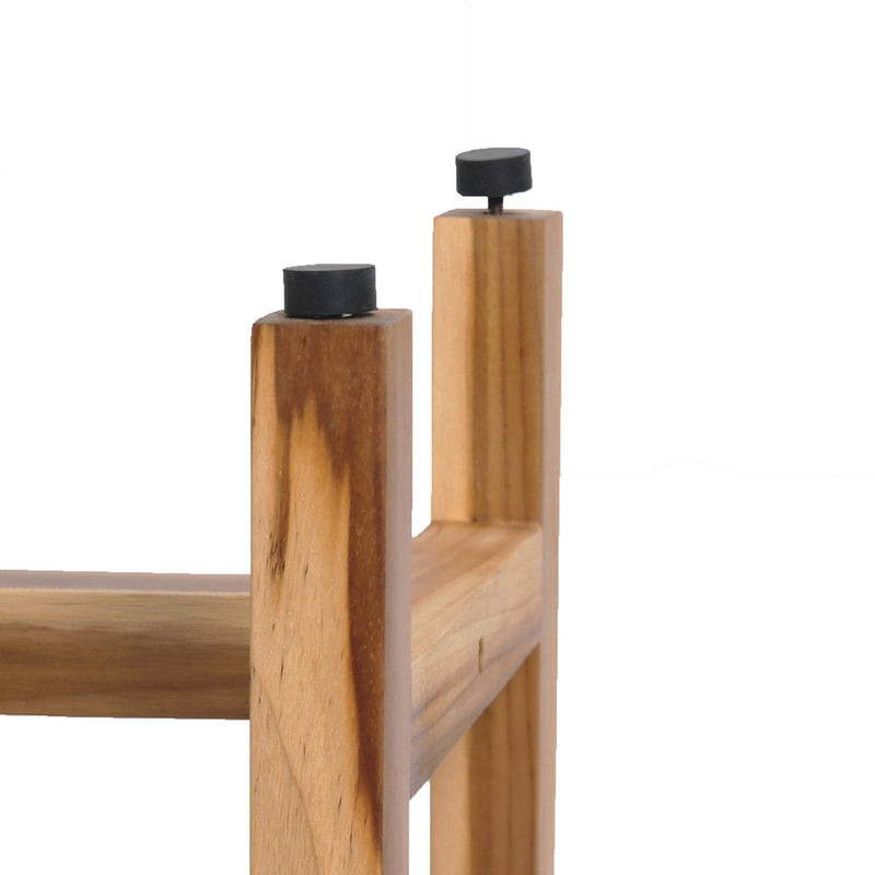EcoDecor EarthyTeak Eleganto 30" Shower Stool with Viro Indoor or Outdoor Rattan Top and Shelf