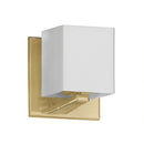 Dainolite 1 Light Halogen Wall Sconce Aged Brass with White Glass V1230-1W-AGB