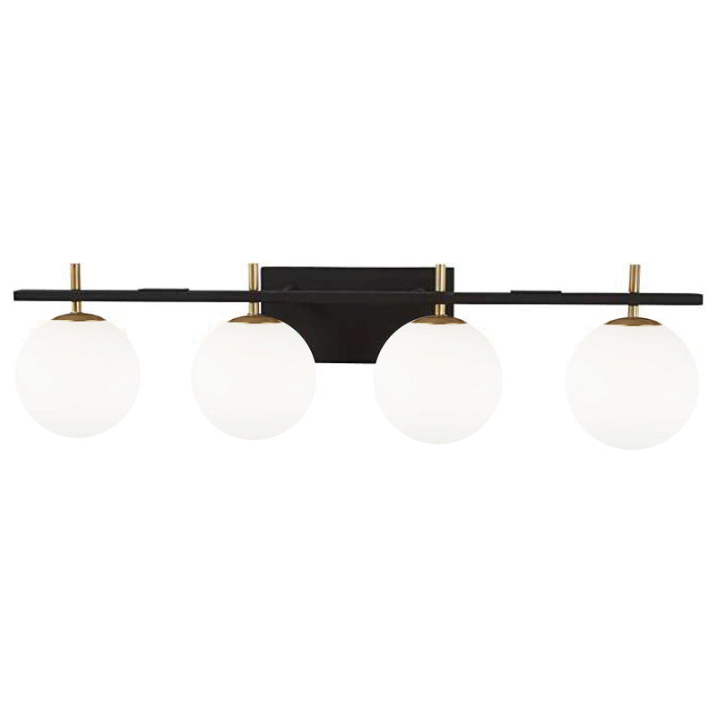 Dainolite 4 Light Halogen Vanity Matte Black And Aged Brass VAD-324W-MB-AGB