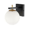 Dainolite 1 Light Halogen Wall Sconce Matte Black and Aged Brass VAD-51W-MB-AGB