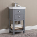 Water Creation 18" Cashmere Gray MDF Single Bowl Ceramics Top Vanity with U Shape Drawer From The VERA Collection VE18CR01CG-000000000