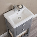 Water Creation 18" Cashmere Gray MDF Single Bowl Ceramics Top Vanity with U Shape Drawer From The VERA Collection VE18CR01CG-000000000