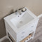 Water Creation 24" Pure White MDF Single Bowl Ceramics Top Vanity with U Shape Drawer From The VIOLA Collection VI24CR01PW-000000000