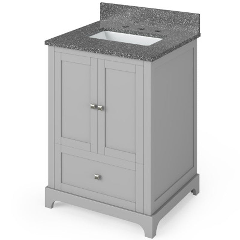 Jeffrey Alexander 24" Gray Addington with Boulder Cultured Marble Vanity Top Rectangle Bowl