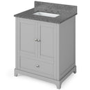 Jeffrey Alexander 30" Gray Addington with Boulder Cultured Marble Vanity Top Rectangle Bowl