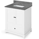 Jeffrey Alexander 30" White Addington with Boulder Cultured Marble Vanity Top Rectangle Bowl