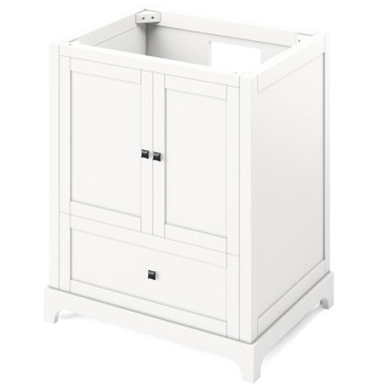 Jeffrey Alexander 30" White Addington with Calacatta Vienna Quartz Vanity Top Rectangle Bowl