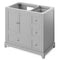 Jeffrey Alexander 36" Gray Addington Left Offset with Boulder Vanity Cultured Marble Vanity Top Rectangle Bowl